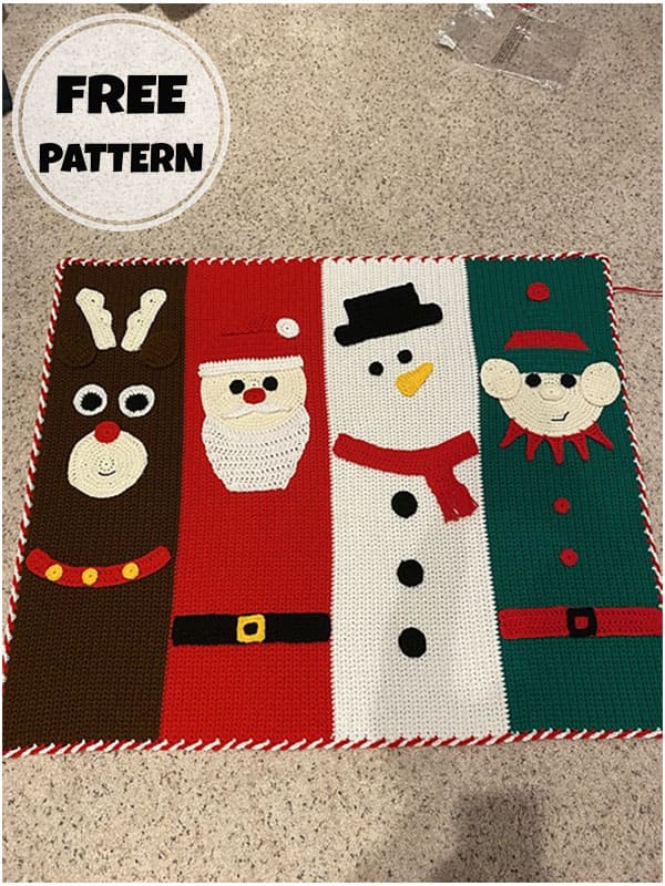 christmas characters crochet afghan blanket