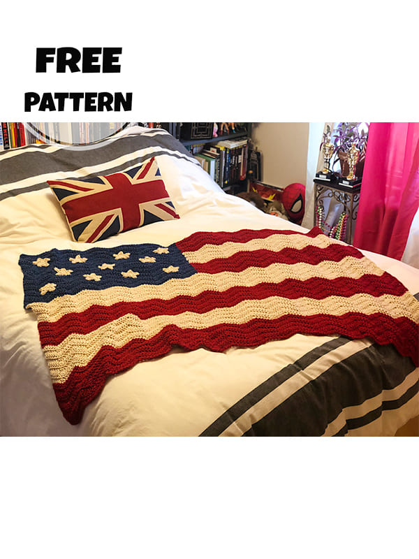 crochet american flag blanket