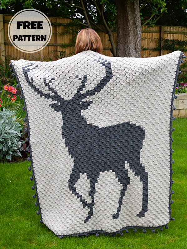 deer c2c crochet blanket pattern