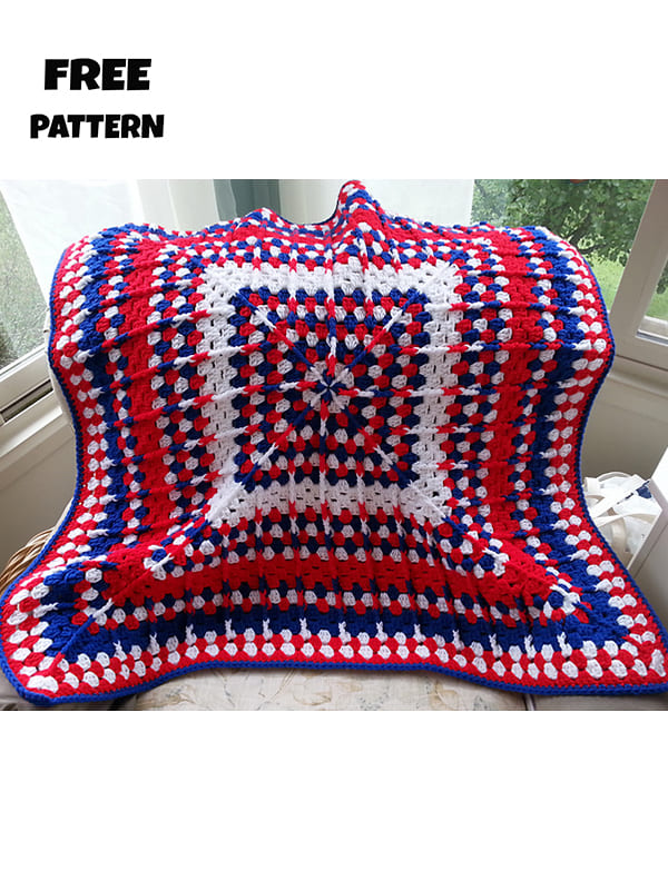 granny square crochet throw blanket pattern