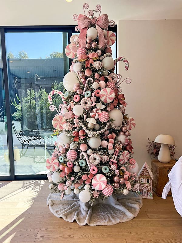 pink candy christmas tree decorations