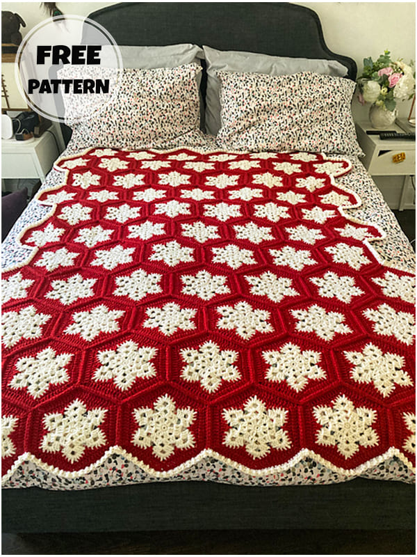 snowflake crochet afghan blanket