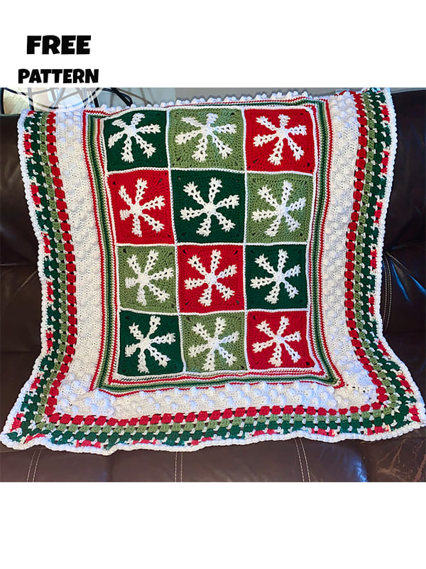 snowflake crochet throw blanket pattern