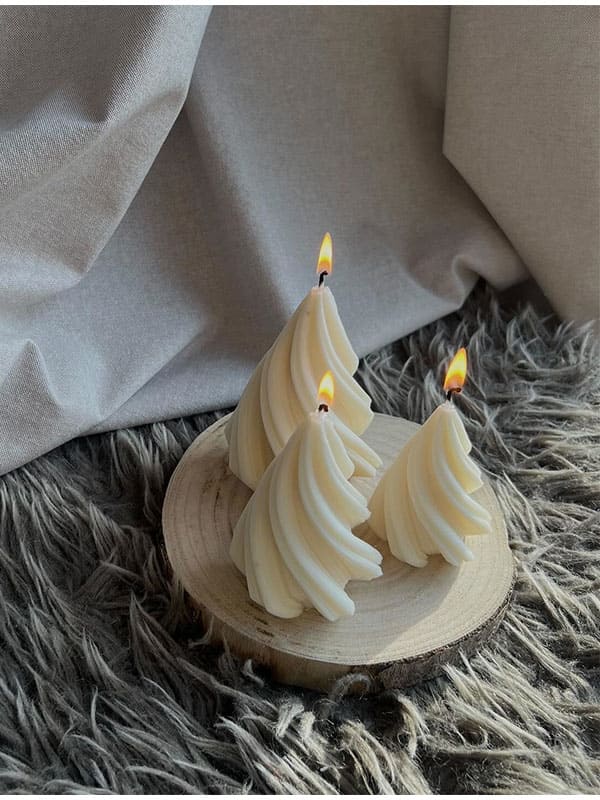 white tree decorative christmas candles