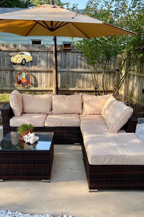 patio sectional dining set